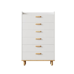 Modern Style White Six-Drawer Chest - Quirked Elegance