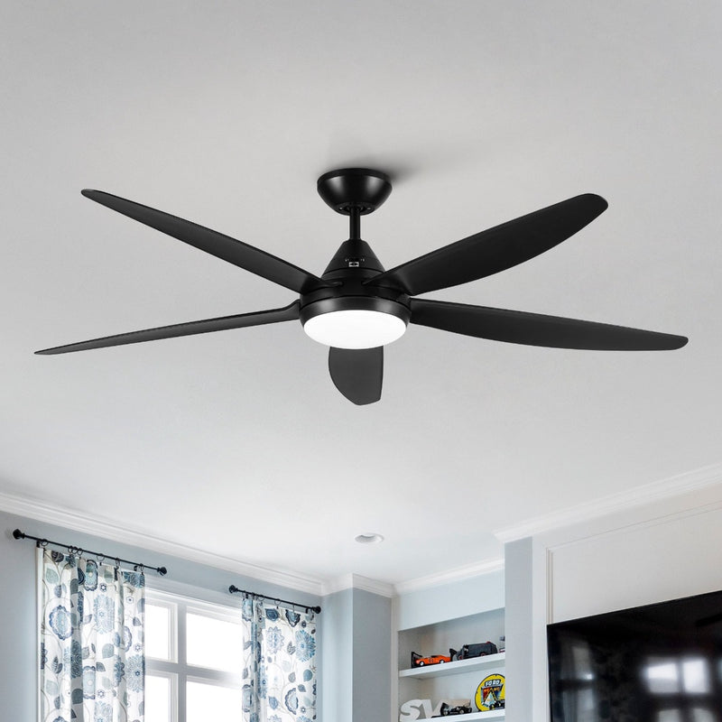 LED Ceiling Fan Lighting with Black Blade