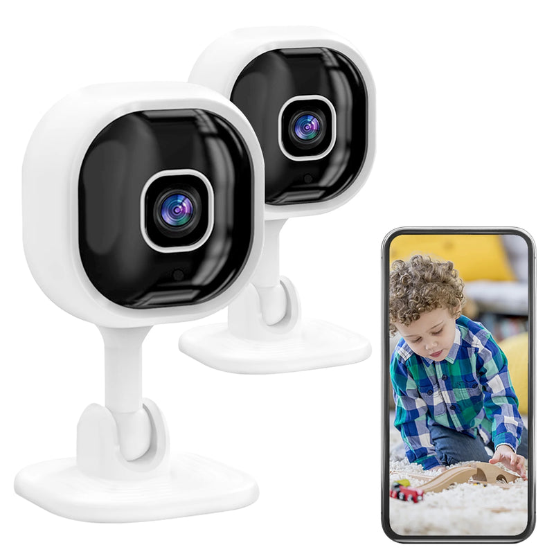 Home Security Camera 2 Pack WIFI Indoor Surveillance with Night Vision, 2-Way Audio