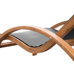 Outdoor Chaise Wood Lounge Chair with Pillow