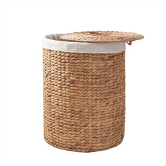 Round Wicker Laundry Hamper with Lid - Quirked Elegance