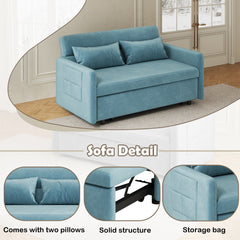 Sofa Pull Out Bed Included Two Pillows 54" - Quirked Elegance