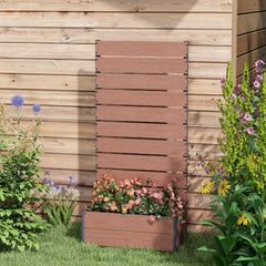Raised Garden Bed Planter with Trellis, Brown - Quirked Elegance