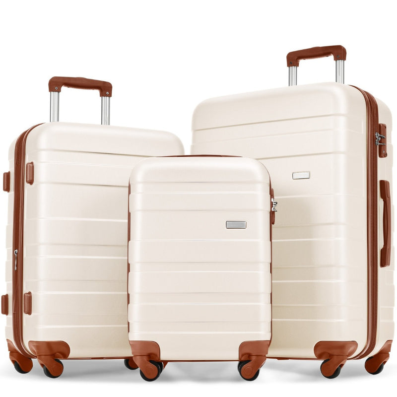 Lightweight Hard-shell Luggage Sets Expandable 3pcs Clearance Luggage with TSA Lock 20''24''28'' - Quirked Elegance