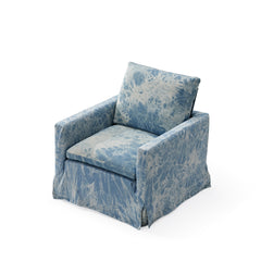 Accent Swivel Chair with Loose Denim Fabric Cover - Quirked Elegance