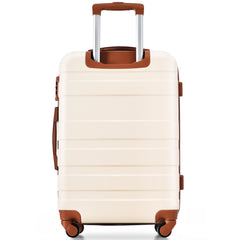 Luggage Sets 4 Piece  ivory and brown - Quirked Elegance