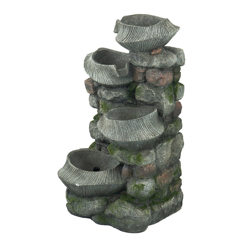 Indoor Outdoor Stone Water Fountain, with LED Light - Quirked Elegance