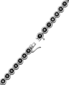 Men'S Black Diamond Tennis Bracelet (3-1/2 Ct. T.W.) in Sterling Silver