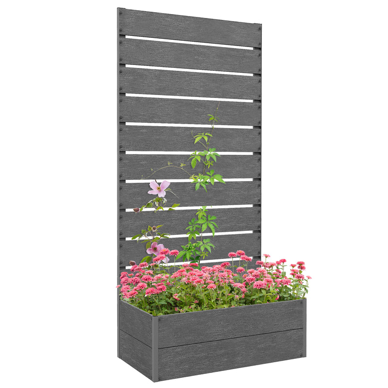 Raised Garden Planter Bed with Trellis for Plants - Quirked Elegance