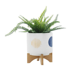 Fun Planter Set W/ Stand, White - Quirked Elegance