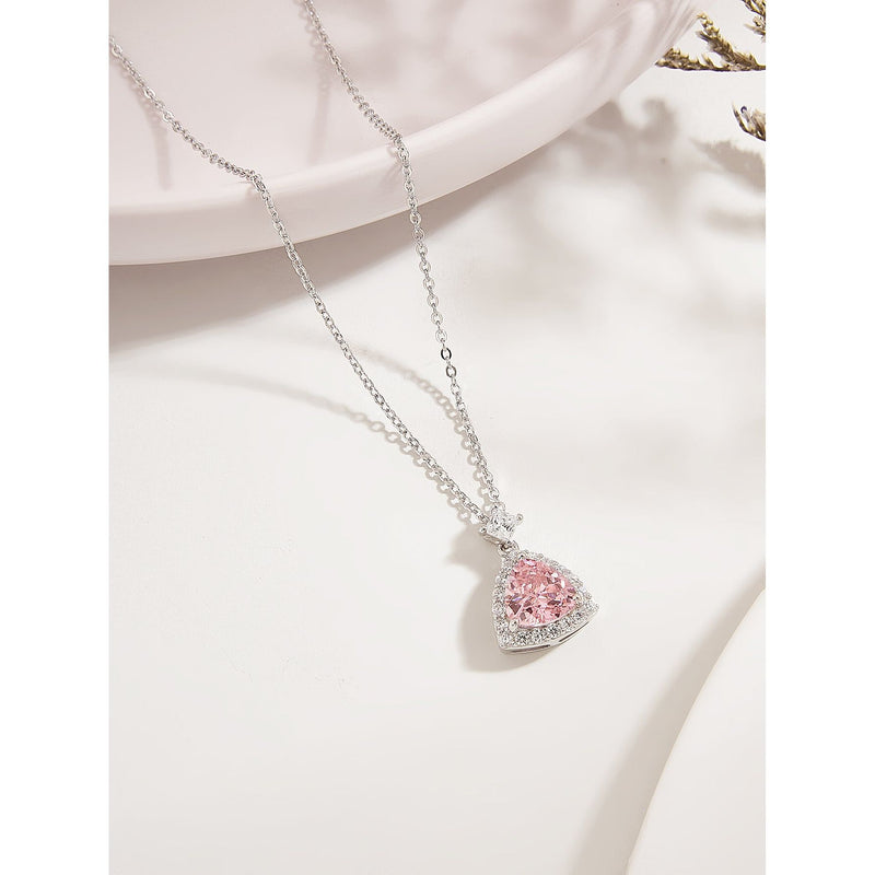 Elegant Pink CZ Stone Pendant - Quirked Elegance