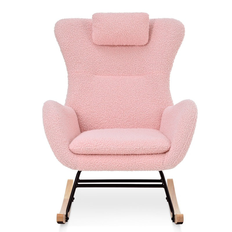 Glider Rocking Accent Chair, Pink - Quirked Elegance