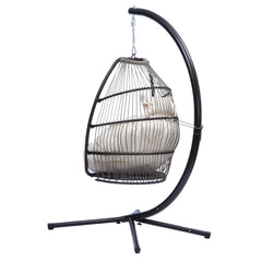 Outdoor Egg Patio Wicker Folding Hanging Chair - Quirked Elegance