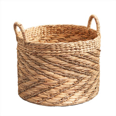Woven Basket with Handles - 15" x 15" x 15 - Quirked Elegance