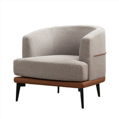 Modern Two-tone Barrel Accent Chair - Quirked Elegance
