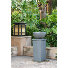 Polyresin Gray Zen Bowl  Outdoor Fountain - Quirked Elegance