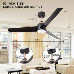 Modern Wisp Ceiling Fan with LED Light Kit and Reversible Motor - Quirked Elegance