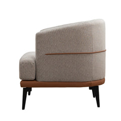 Modern Two-tone Barrel Accent Chair - Quirked Elegance
