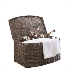 Curve Woven Wicker Trunk with Handles, 24" x 14" x 15 - Quirked Elegance
