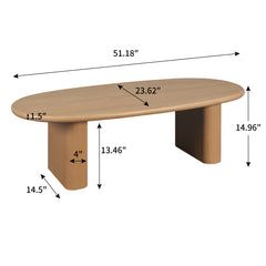 Tapered Natural Wood Coffee Table '51 - Quirked Elegance