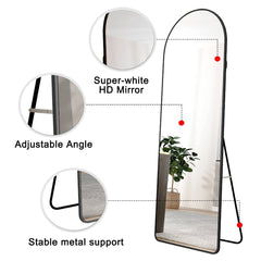 Metal Frame Arched Wall Full length Mirror - Quirked Elegance