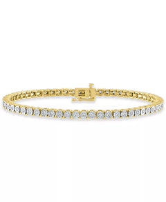 Diamond Tennis Bracelet (1 Ct. T.W.) in Sterling Silver, 14K Gold-Plated Sterling Silver or 14K Rose Gold-Plated Sterling Silver