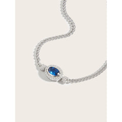 Blue Beauty: Sterling Silver Bracelet - Quirked Elegance