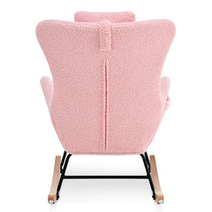 Glider Rocking Accent Chair, Pink - Quirked Elegance