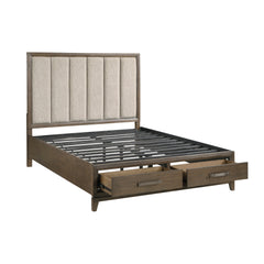 Queen Platform Bed with Footboard with Storage - Quirked Elegance