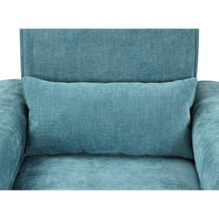 Sofa 62" Blue Ocean Bliss Loveseat with Metal Legs and Throw Pillows - Quirked Elegance
