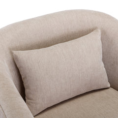 Swivel Accent  Armchair -Linen Beige - Quirked Elegance