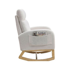 Modern Accent High Backrest Rocking Chair - Quirked Elegance