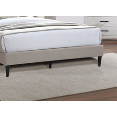 Queen Size Bed Headboard Platform Bedframe - Light Brown - Quirked Elegance