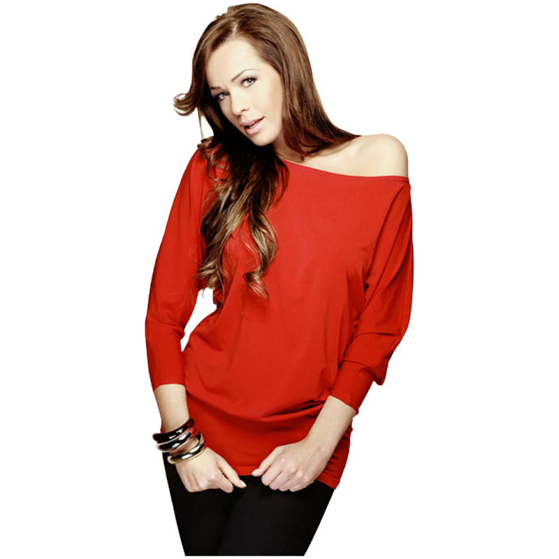 Off Shoulder Casual Blouse with Long Sleeves for Women