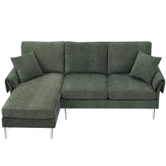 Sofa Convertible Couch Sectional Chair with 2 Pillows, 84" - Quirked Elegance