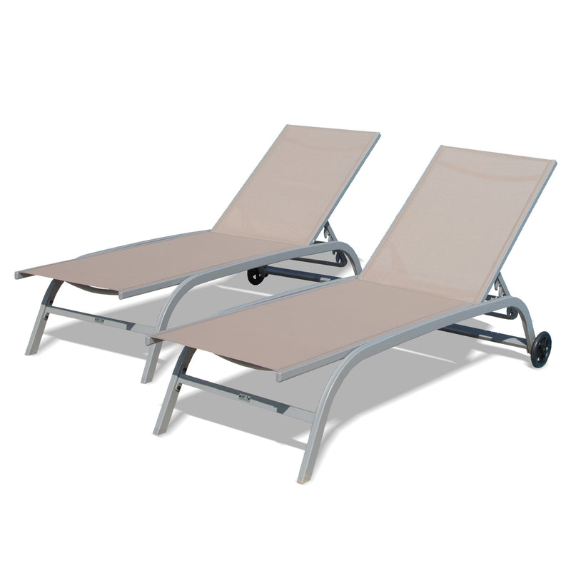 Set of 2,Outdoor Chaise Lounge - Quirked Elegance