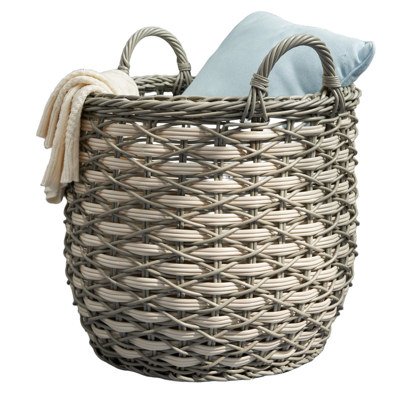 Woven Wicker Storage Basket with Handles - 18
