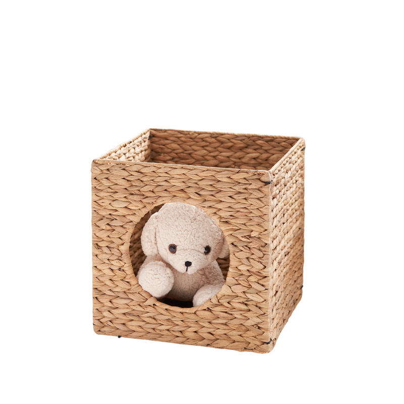 Woven Wicker Square Cat Bed Cave - 13