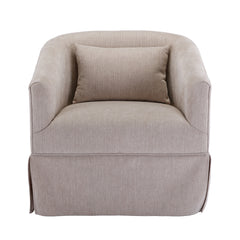 Swivel Accent  Armchair -Linen Beige - Quirked Elegance