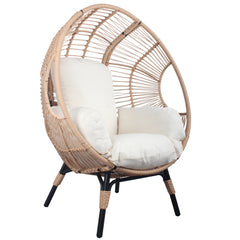 Patio Wicker Egg Chair Model Side Table - Quirked Elegance