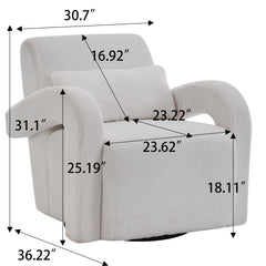 Cozy Accent White Teddy Fabric Armchair - Quirked Elegance