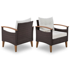 Patio Seating Set, Brown and Beige - Quirked Elegance