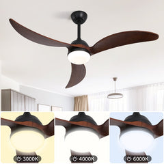 Indoor Outdoor 52 Inch Ceiling Fan with Lights and Smart Remote - Quirked Elegance