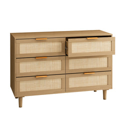 6 Chest of Drawers Rattan Dresser Rattan - Quirked Elegance