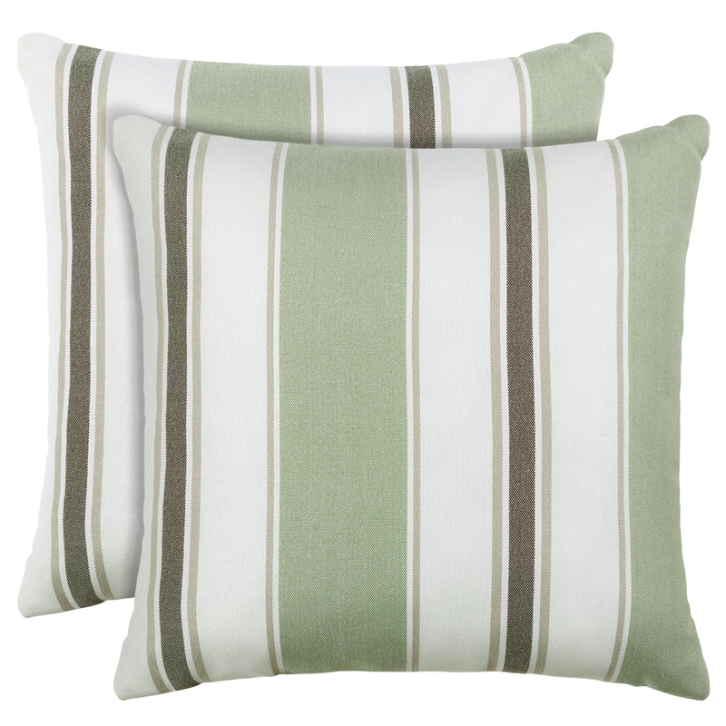 Pack Of 2 Green Outdoor Pillow With Inserts, 18