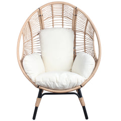Patio Wicker Egg Chair Model Side Table - Quirked Elegance
