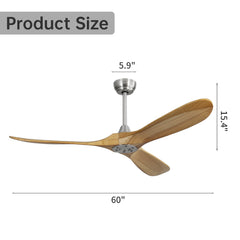 60-Inch Oversized Ceiling Fan with Adjustable Down rods and Energy-Efficient Motor - Quirked Elegance