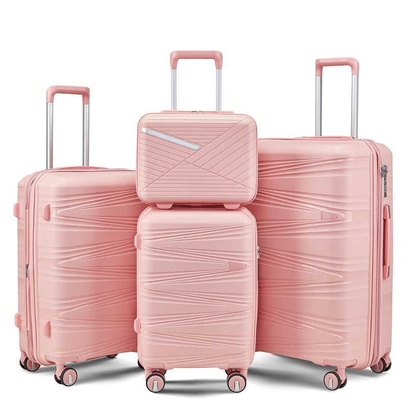 Lightweight Hard Shell TSA Lock Luggage 4 Piece Sets (14/20/24/28) - Quirked Elegance