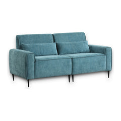 Sofa Couch Chair - 74" with Metal Legs and Throw Pillows - Quirked Elegance