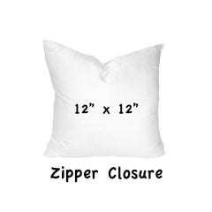 Indoor/Outdoor Pillow, Zipper Cover w/Insert, 12x12